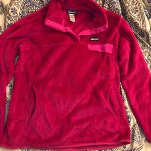 patagonia hot pink women’s fleece pullover XL